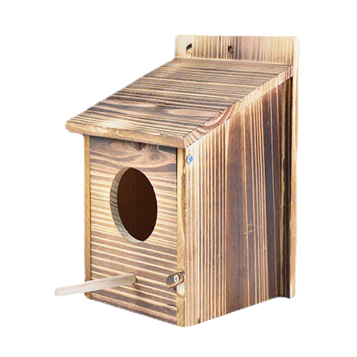 Birdhouse Wood Hanging Outdoor Weatherproof 22x15cm Garden Bird Nest Nest Box Tits Decorative Natural | Sansoti