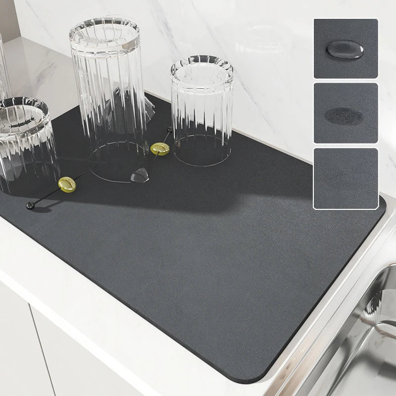 Kitchen Mat Absorbent Non-slip Microfiber 50x60cm Washable Drying Mat | Sansoti