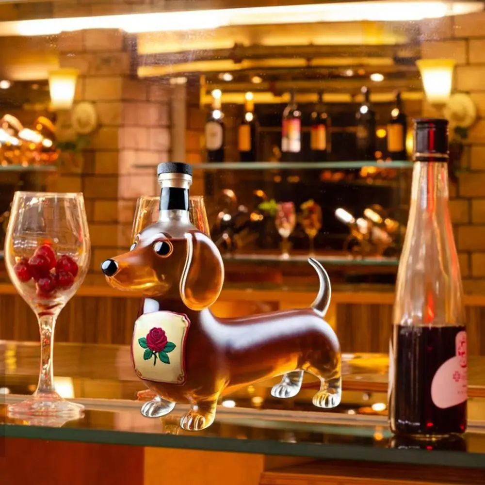 Animal Bottle Glass Decorative Bottle with Animal Shape Dachshund Cat Dragon for Living Room Table Kitchen Decoration Gift | Sansoti