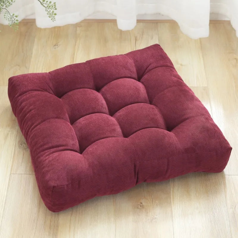 Quilted Square Seat Cushion Polyester Yoga Meditation Floor Balcony Relaxation Comfort 45cm 53cm Home | Sansoti