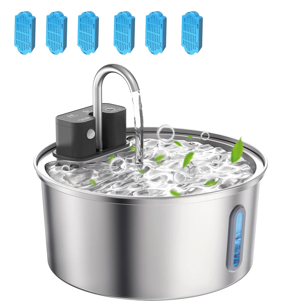 Drinkfontein Huisdieren 3L Draadloos RVS Sensor Waterautomaat Katten Honden Oplaadbaar Stilte Waterpomp | Sansoti