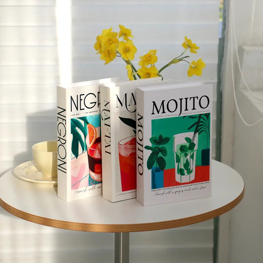 Couchtisch Dekoration Bücher Set 3 Stück Klappbares Design Kaffeetisch Styling | Sansoti