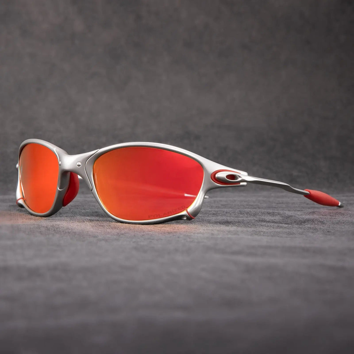 Sporty Polarized Sunglasses Metal Frame Red Mirror Lenses UV400 Protection for Cycling Driving Watersports Outdoor Activities | Sansoti