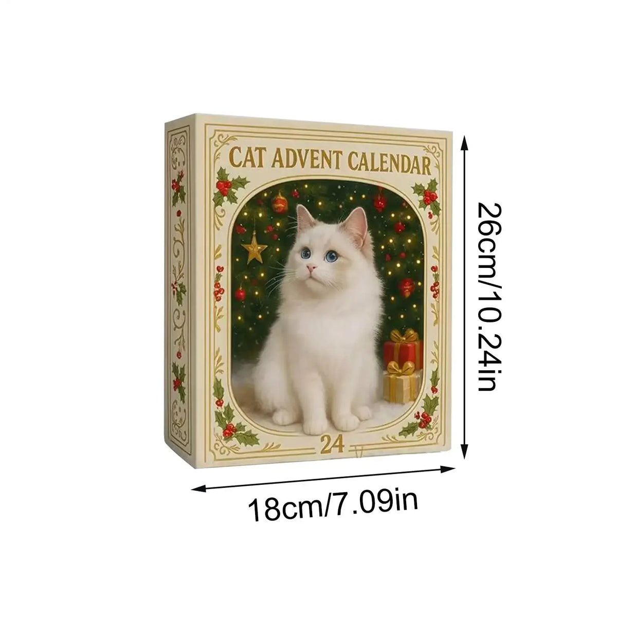 Kerstkalender Adventskalender met 24 Kitten Ornamenten Acryl Decoratie Kerstboom Versieringen Hangdecoratie | Sansoti