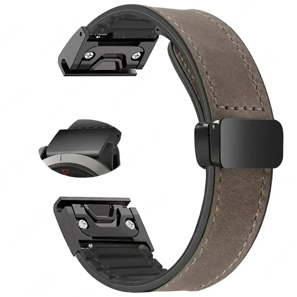 Leather Smartwatch Band with Magnetic Closure Quick-Release System 20mm 22mm 26mm Wristband Universal | Sansoti