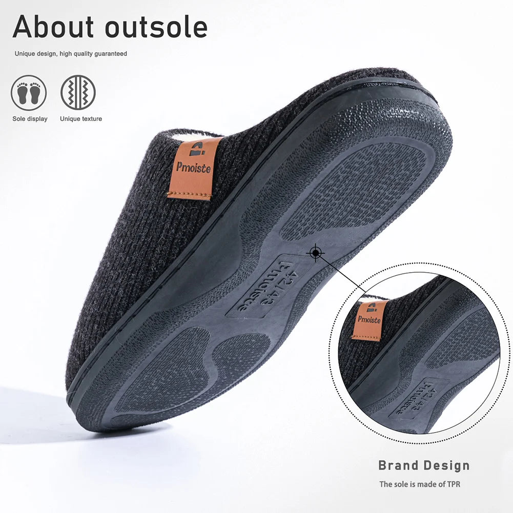 Herenpantoffels met Memory Foam Voetbed - Warme Comfortabele Sloffen met Antislip Zool voor Binnen en Thuis | Sansoti