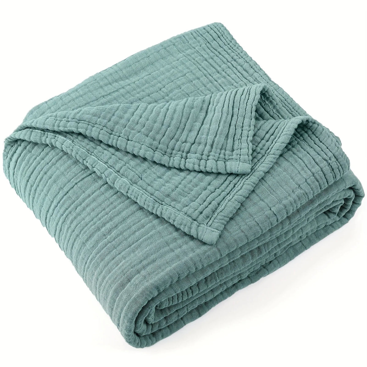Manta de muselina de algodón de seis capas, transpirable y suave, para verano, salón, dormitorio, cama o sofá | Sansoti
