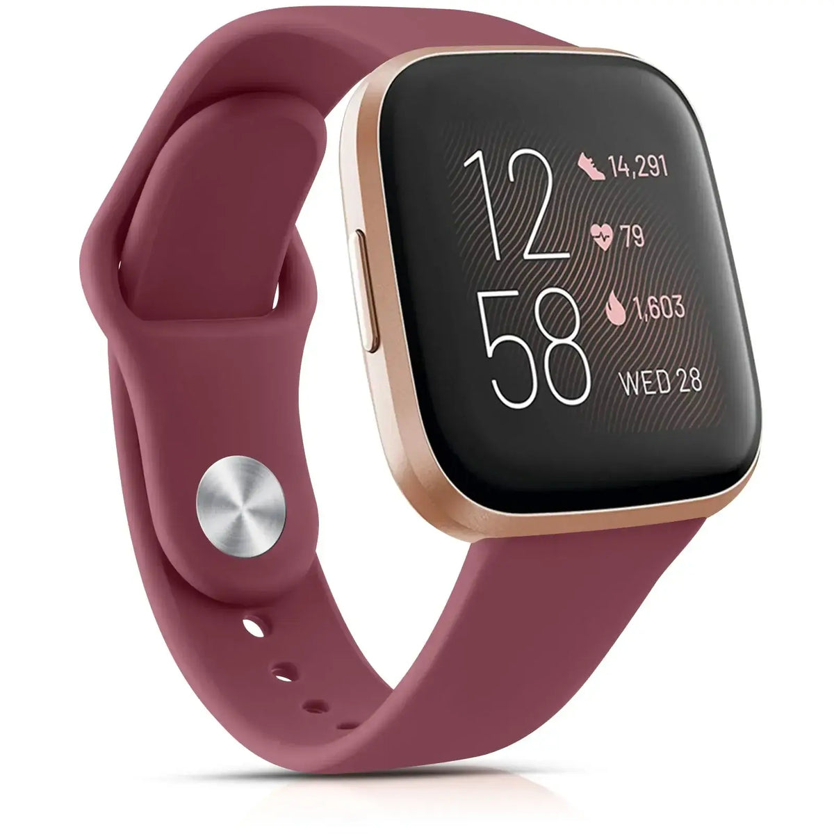 Water-Resistant Silicone Smartwatch Band Adjustable Sports Watch Wristband Fitbit Compatible Active | Sansoti