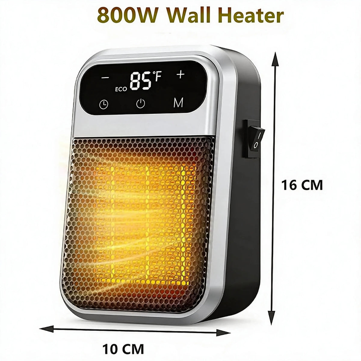 Compacte Keramische Kachel 800W met Timer & Thermostaat - Energiezuinige Badkamerverwarming voor Kleine Ruimtes | Sansoti