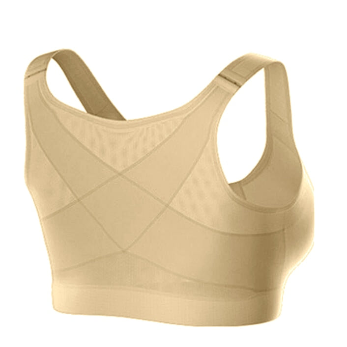 Posture Correcting Comfort Bra with Front Closure Black Beige White | Sansoti
