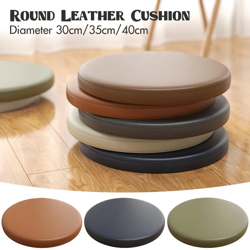 Ronde Stoelkussen Memory Foam Kunstleer Zitcomfort Eetkamerstoel Barkruk Erker Antislip Ergonomisch Duurzaam | Sansoti