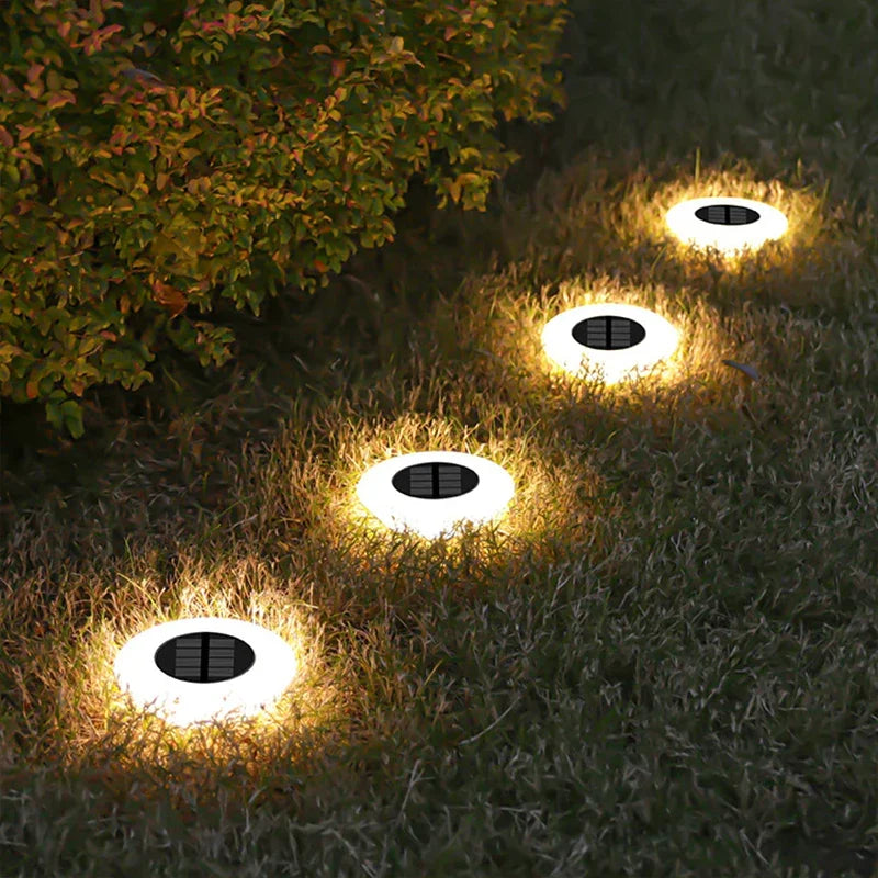 Ensemble de 4 éclairages de jardin à énergie solaire avec capteur crépusculaire résistant aux intempéries IP65 pour allées et entrées | Sansoti