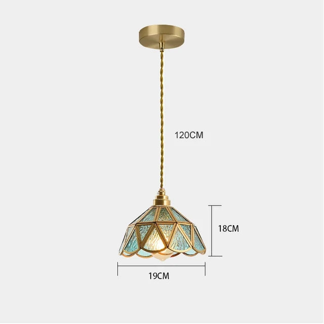 Pendant Lamp Tiffany Stained Glass Copper E27 Living Room Dining Room Bedroom Vintage Retro Pendant Lamp Ambient Lighting Kitchen Hallway | Sansoti