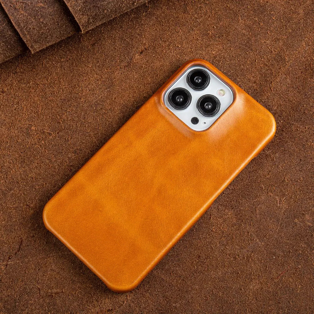 Lederhülle für iPhone aus Rindsleder Schutzhülle Handgefertigter Vintage-Stil Hochwertiger Halt Strapazierfähiges Design | Sansoti