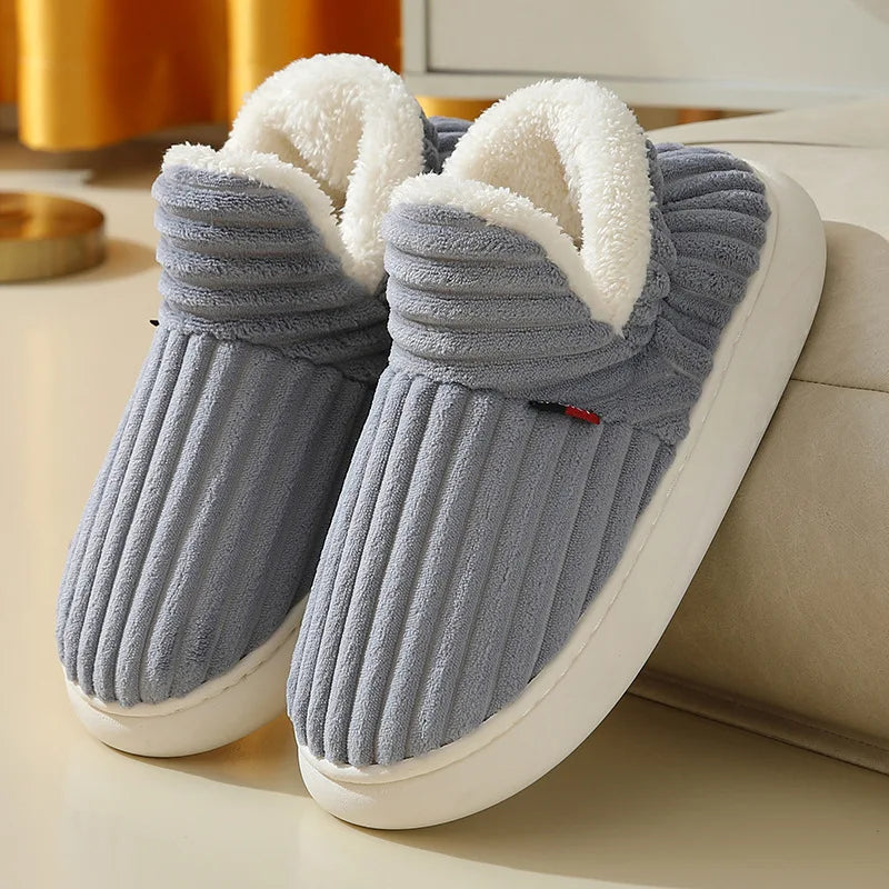 Plüschpantoffeln Unisex Winterschlappen Weiche Sohle für drinnen Warme Pantoffeln Rutschfest Herbst Winter Komfort | Sansoti
