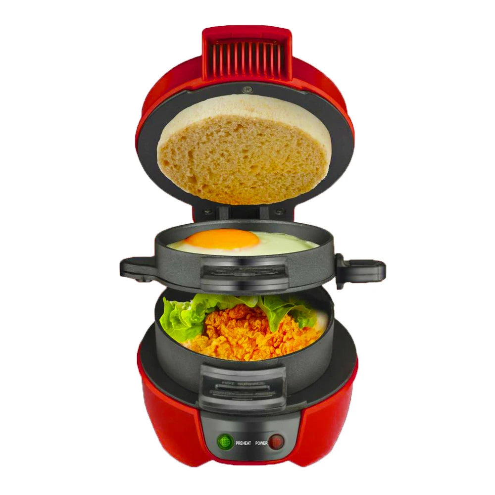 Electric Sandwich Maker for Perfectly Grilled Sandwiches & Paninis - Fast Cooking & Non-Stick Coating | Sansoti