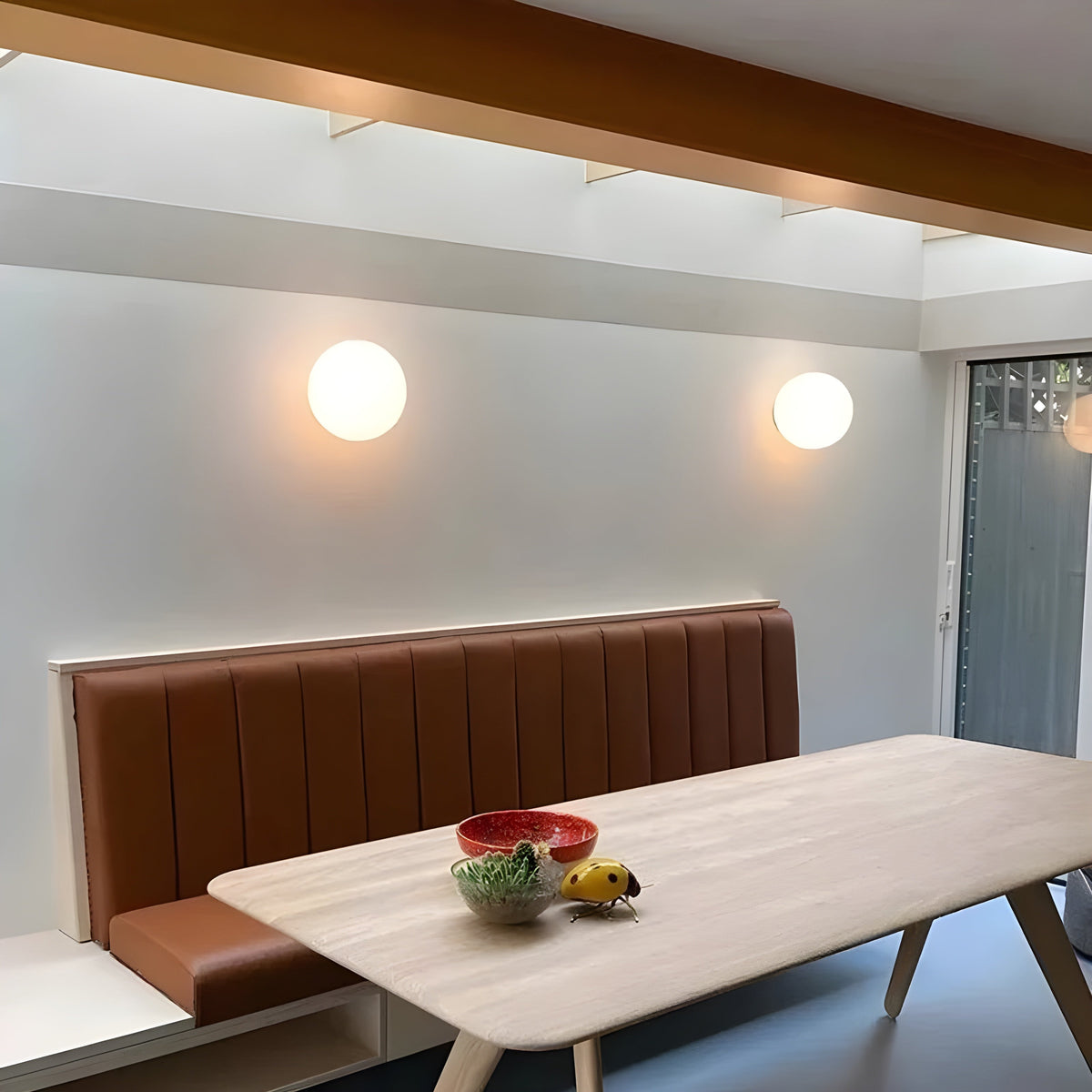 Runde Wandleuchte Milchglas E27 Skandinavisch Minimalistisch Wohnzimmer Schlafzimmer Flur Eingangsbereich Badezimmer | Sansoti