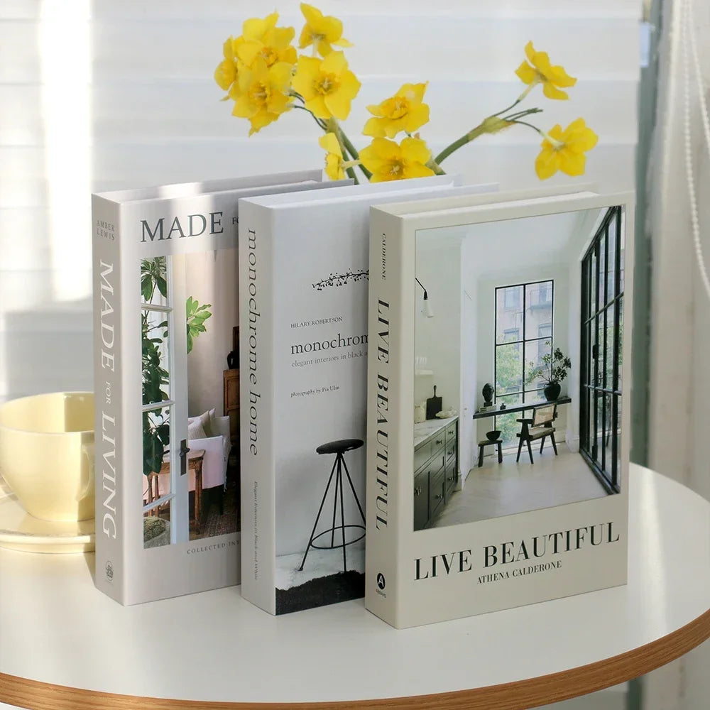 Couchtisch Dekoration Bücher Set 3 Stück Klappbares Design Kaffeetisch Styling | Sansoti