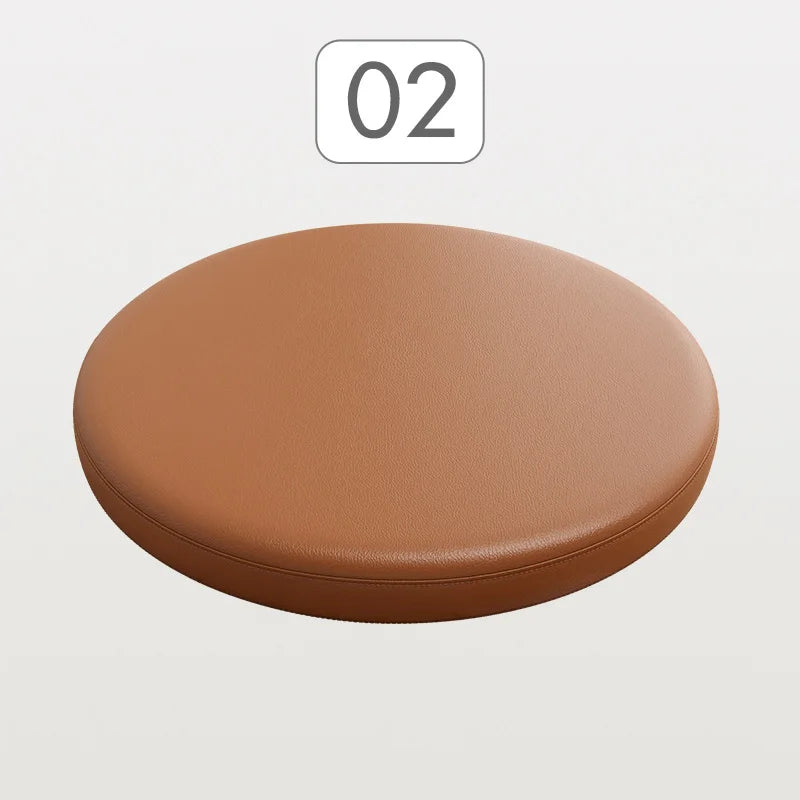 Brown cushions - Round Cushion PU Leather Dining Chair Cushion Bar Stool Cushion Bay Window Futon Soft Memory Foam Cotton Non-slip Seat Cushion