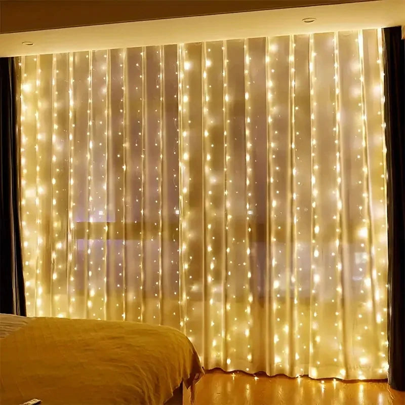 Curtain LED String Lights USB Remote Control Decorative Lighting Festive Bedroom Ambient Lighting | Sansoti