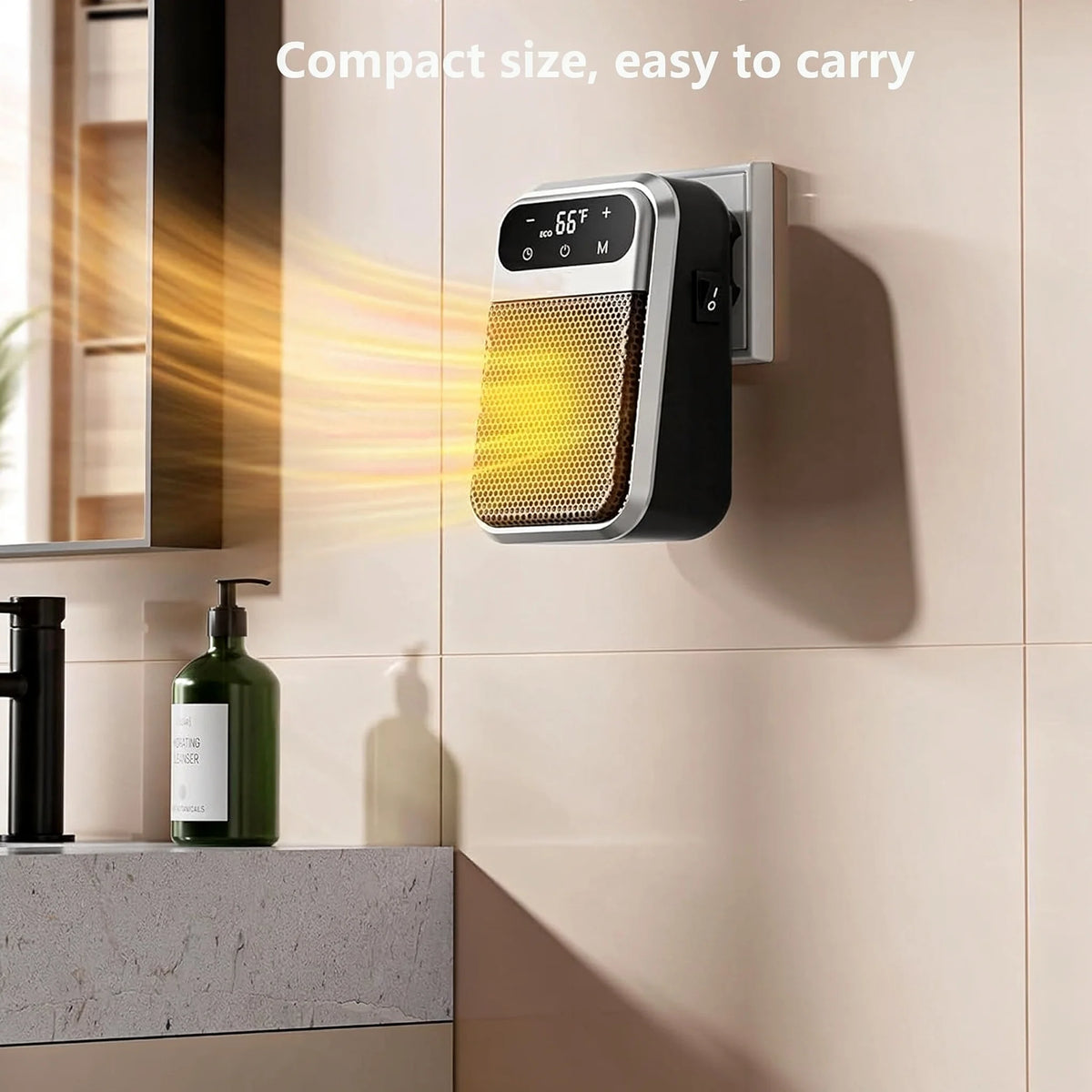 Compacte Keramische Kachel 800W met Timer & Thermostaat - Energiezuinige Badkamerverwarming voor Kleine Ruimtes | Sansoti
