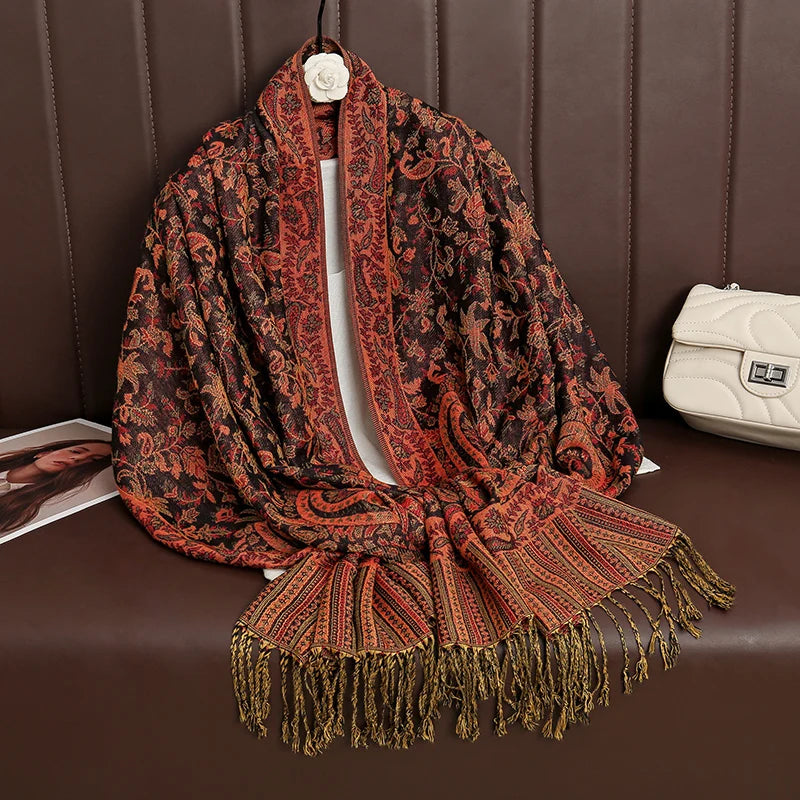 Pashmina Omslagdoek Kasjmier-look Dames 70x190cm Zachte Wintersjaal Vier Seizoenen Warm Foulard Elegante Sjaal | Sansoti