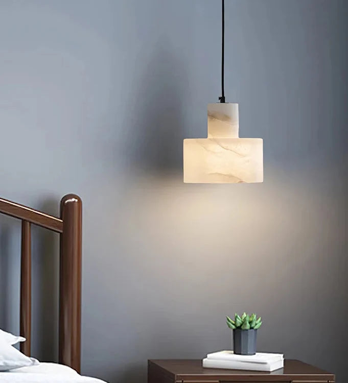 Pendant Light Alabaster Natural Stone Sphere Design 14-16 cm Ambient Lighting Living Room Dining Room Bedroom LED E27 | Sansoti