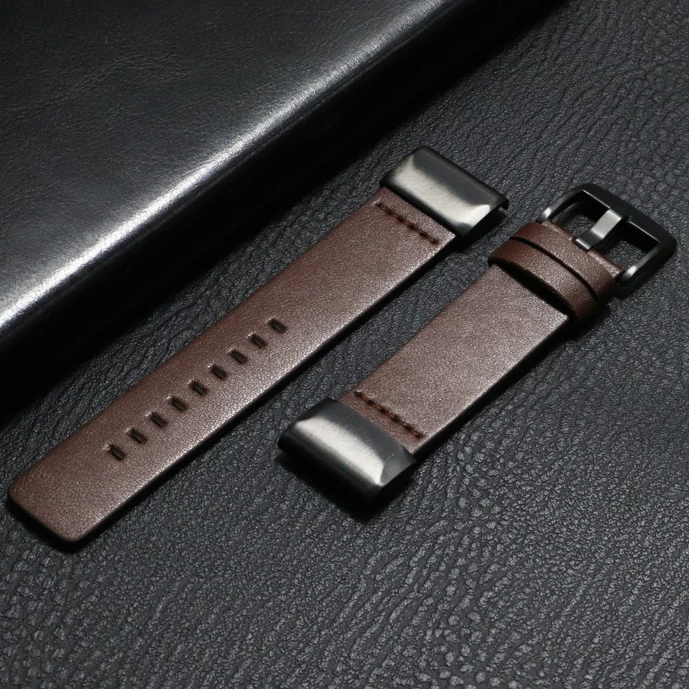 Leather Watch Band with Quick Release 20mm 22mm 26mm Smartwatch Wristband Unisex Brown Black Blue Adjustable | Sansoti