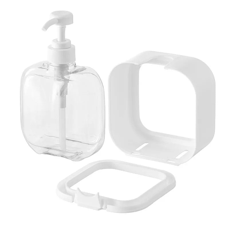 Soap Dispenser Set ABS PVC White Minimalist Bathroom Kitchen Refillable Pump Bottle Scandinavian Design | Sansoti