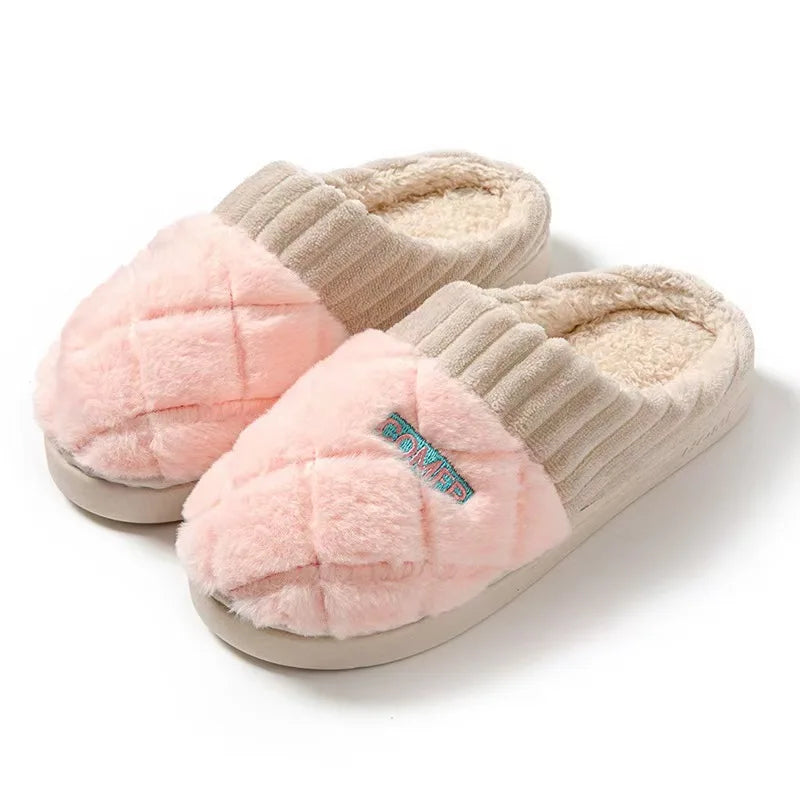 Winterpantoffels Pluche Gevoerd Antislip Zool Binnenschoenen Unisex Warme Huisslippers Comfortabel Thuis | Sansoti