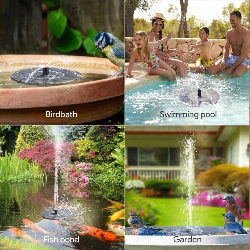 Fuente de jardín solar con diseño flotante – Elemento acuático decorativo ecológico para estanques y jardines | Sansoti