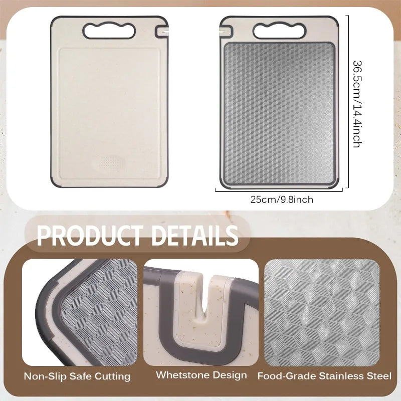 Dubbelzijdige Snijplank RVS 304 Antislip Diamantpatroon Keukenaccessoire voor Groente Vlees Fruit Brood | Sansoti