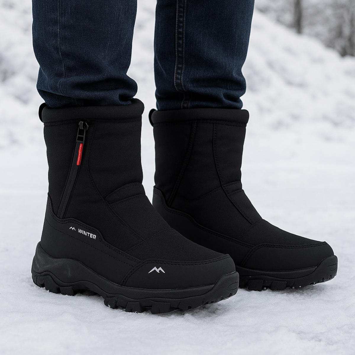 Gefütterte Winterstiefel für Damen, wasserdicht, rutschfest, schneefest, Wanderschuhe für draußen mit warmem Futter | Sansoti