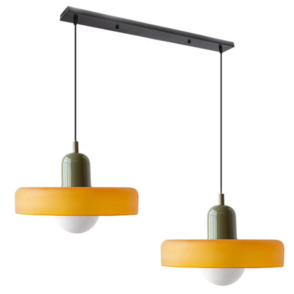 Luccon double pendant lamp glass G9 35 cm modern dining room living room design lighting | Sansoti