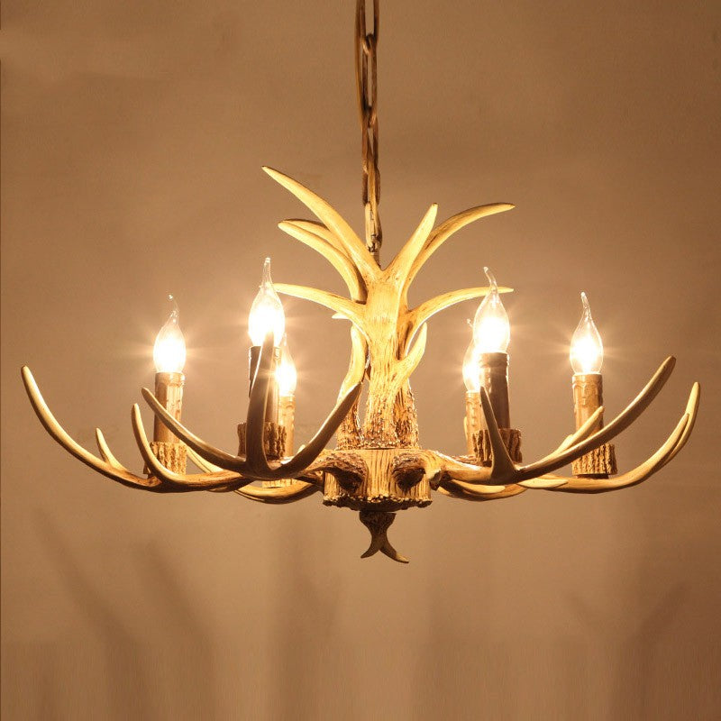 Harskunst Kroonluchter Metaal met Gewei Vorm Hanglamp voor Woonkamer Eetkamer Rustiek Romantisch Design | Sansoti