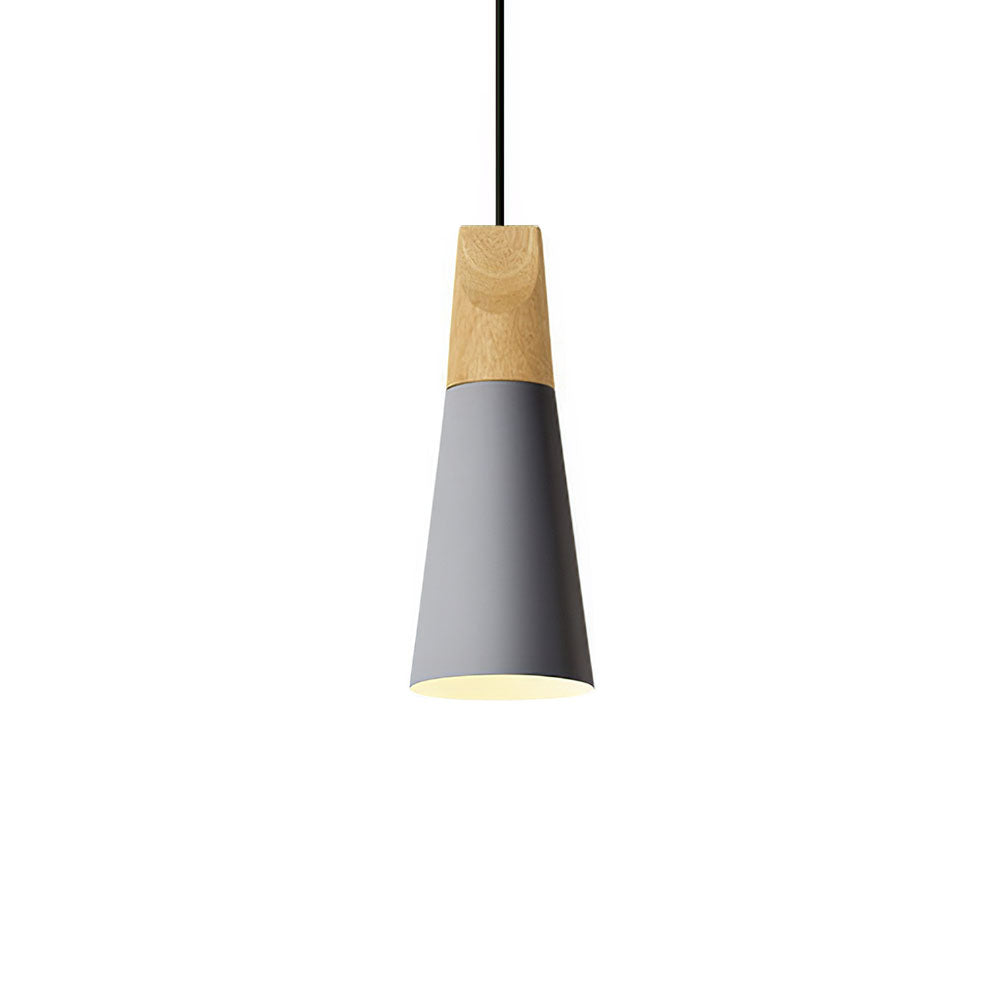 Suspension bois aluminium E27 coloré salle à manger salon cuisine lampe design moderne | Sansoti