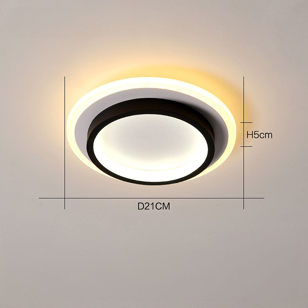 LED Ceiling Lamp Round 10W 20W Black White Bedroom Hall Living Room Modern Ceiling Lighting Low Ceiling Lamp | Sansoti
