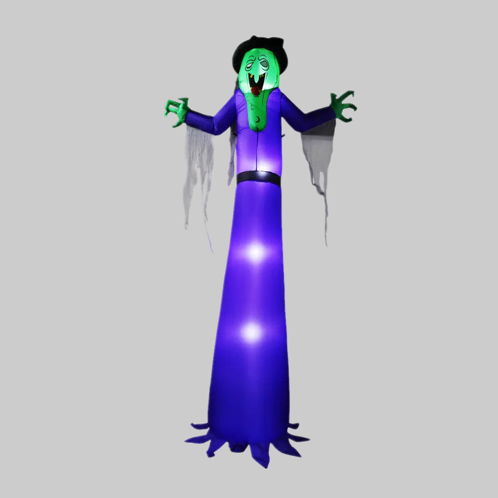 Inflatable Witch with LED Lighting 360cm Halloween Garden Decoration Festive Mood Lighting Outdoor Decoration | Sansoti