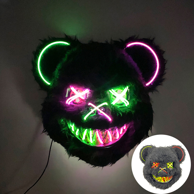 LED Horror Masker met Verlichte Beer Design | Griezelig Kostuum Accessoire voor Halloween Feest Party Decoratie | Sansoti