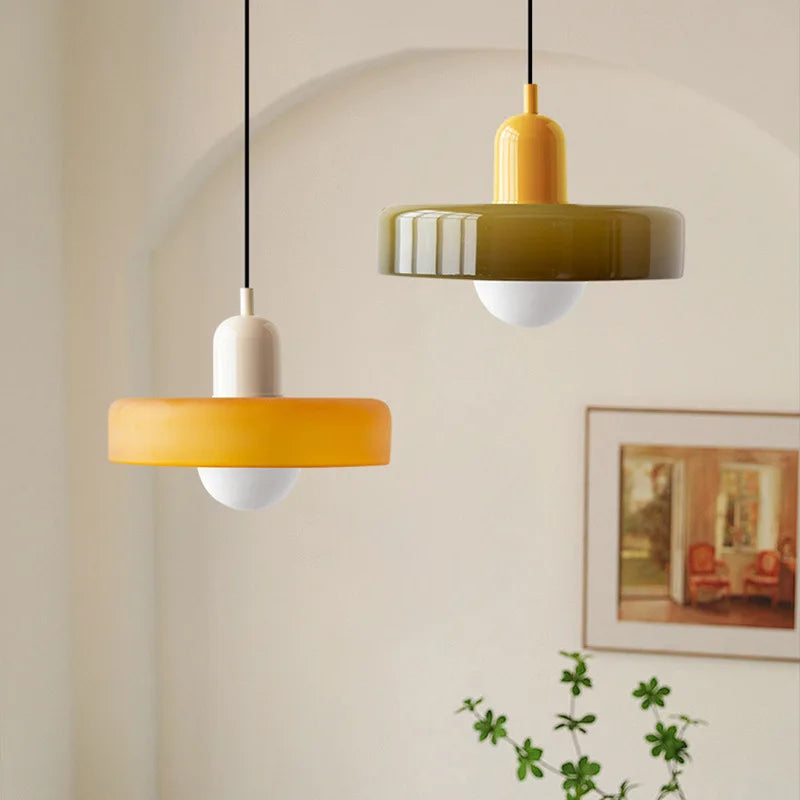Suspension en verre avec boule colorée pour salle à manger et chambre, éclairage design moderne, plafonnier d’ambiance, intérieur | Sansoti