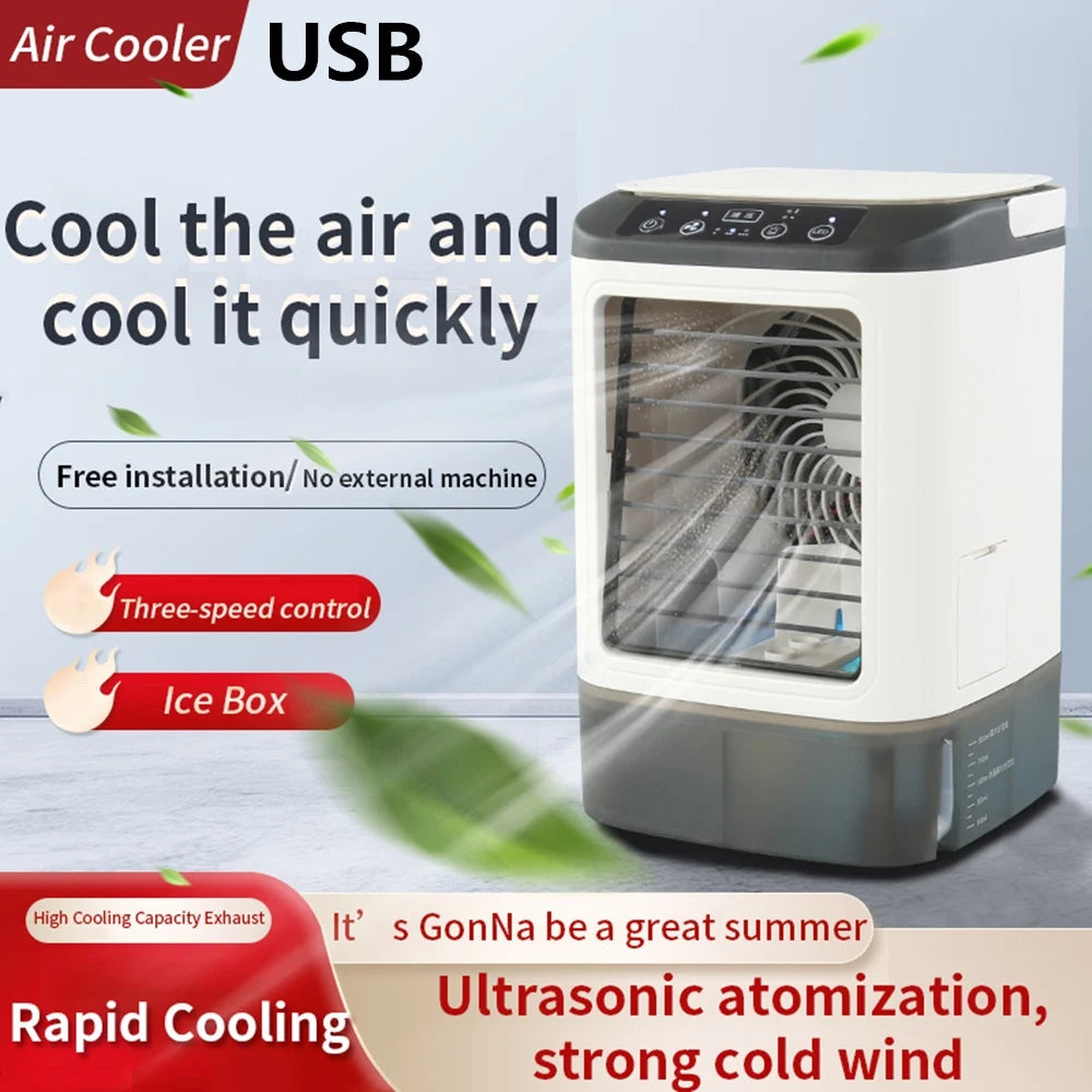 Mobiler Aircooler mit 900ml Wassertank – Mini Luftkühler mit Vernebelung & LED – 3 Stufen – Tragbare Klimaanlage für Schlafzimmer & Büro | Sansoti