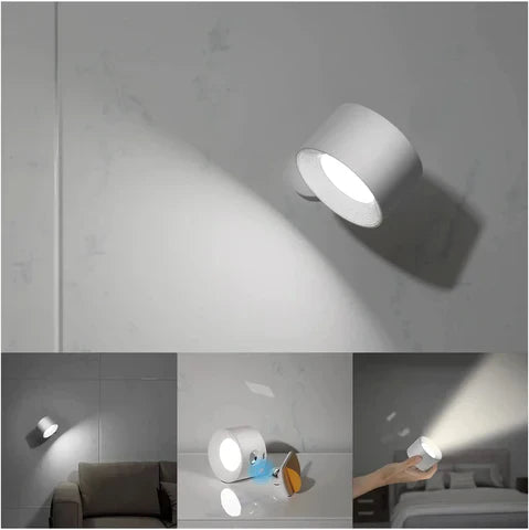 Wall Lamp Wireless Magnetic 360° Rotatable Rechargeable LED Stick On | Sansoti