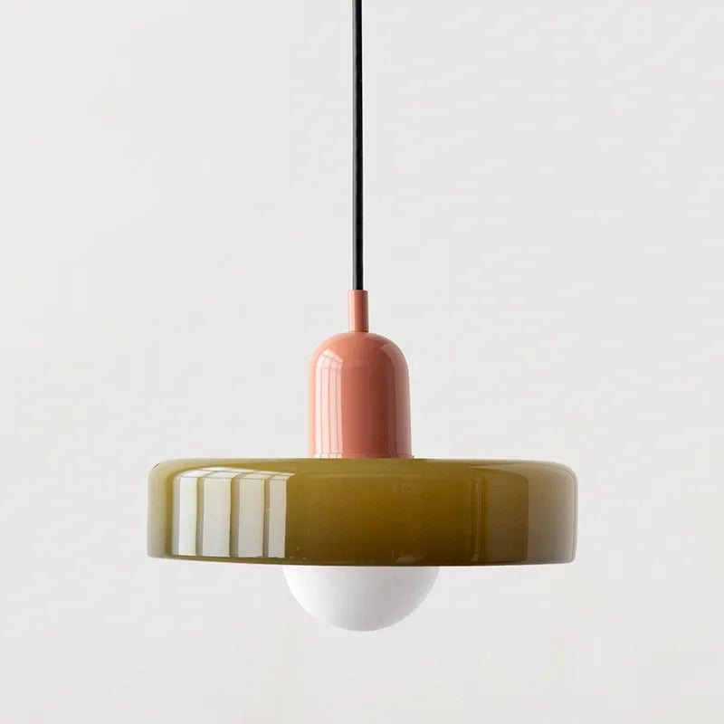 Suspension en verre avec boule colorée pour salle à manger et chambre, éclairage design moderne, plafonnier d’ambiance, intérieur | Sansoti