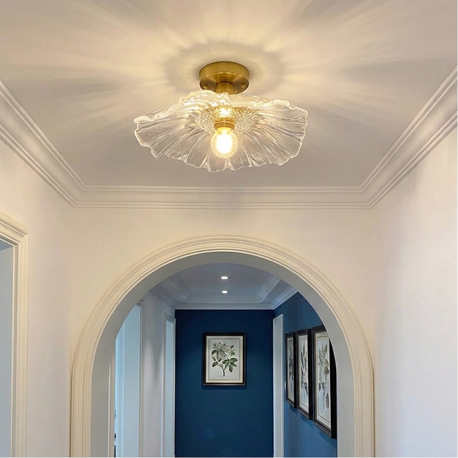 Deckenleuchte Glas Blume Aufbau Nordic Skandinavisches Design Flur Küche Schlafzimmer Stimmungslicht Wohnzimmer Beleuchtung | Sansoti