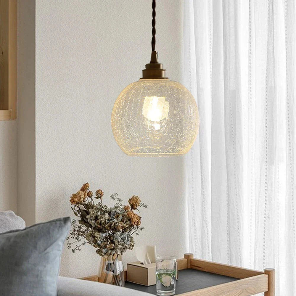 Suspension en cristal transparent Scandinave Rétro E27 15cm LED Salle à manger Salon Minimaliste | Sansoti