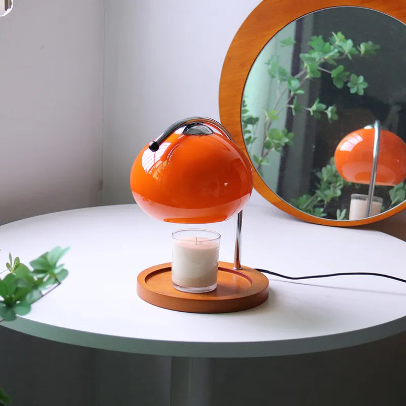 Glas-Kerzenlampe mit Dimmfunktion, Tischlampe und Duftzerstäuber im Retro-Design für stimmungsvolle Beleuchtung im Wohnzimmer oder Schlafzimmer | Sansoti