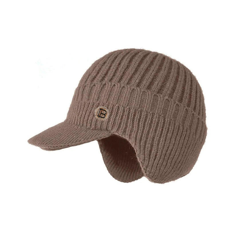 Unisex-Strickmütze für den Winter mit Umschlag - winddicht, warm, Eislaufen, Skifahren, Outdoor-Wintersport, Wandern, Snowboarden | Sansoti