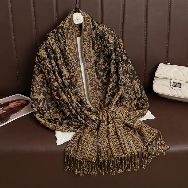 Pashmina Omslagdoek Kasjmier-look Dames 70x190cm Zachte Wintersjaal Vier Seizoenen Warm Foulard Elegante Sjaal | Sansoti