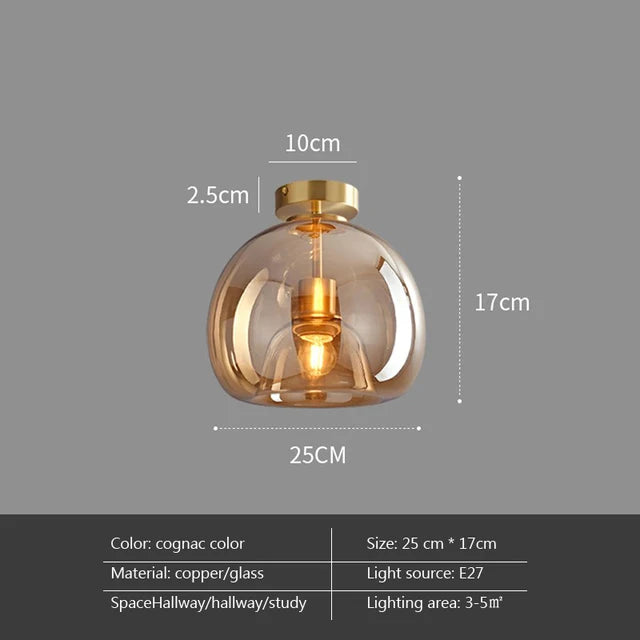 Moderne LED-Deckenlampe aus Glas – Design-Deckenleuchte mit E27-Fassung für Wohnzimmer, Schlafzimmer und Küche | Sansoti