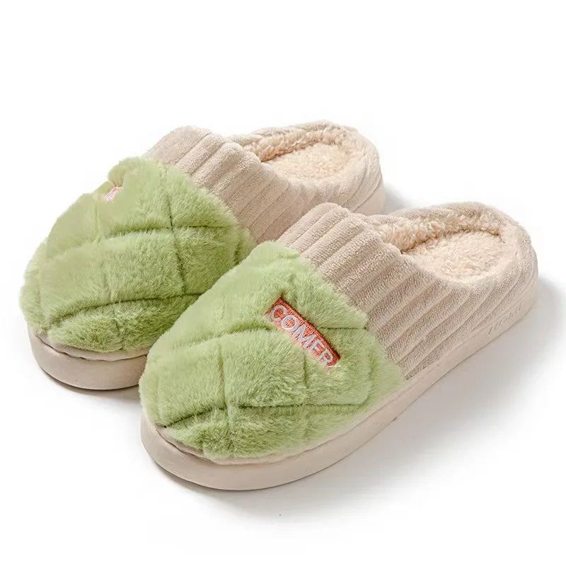 Winterpantoffels Pluche Gevoerd Antislip Zool Binnenschoenen Unisex Warme Huisslippers Comfortabel Thuis | Sansoti